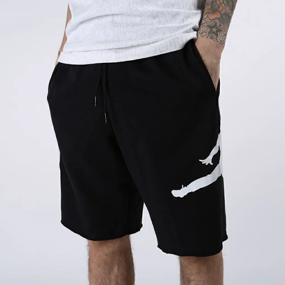 Air Jordan 1 3 4 5 6 8 11 13 14 Retro OG Jumpman Logo Fleece Shorts Black White